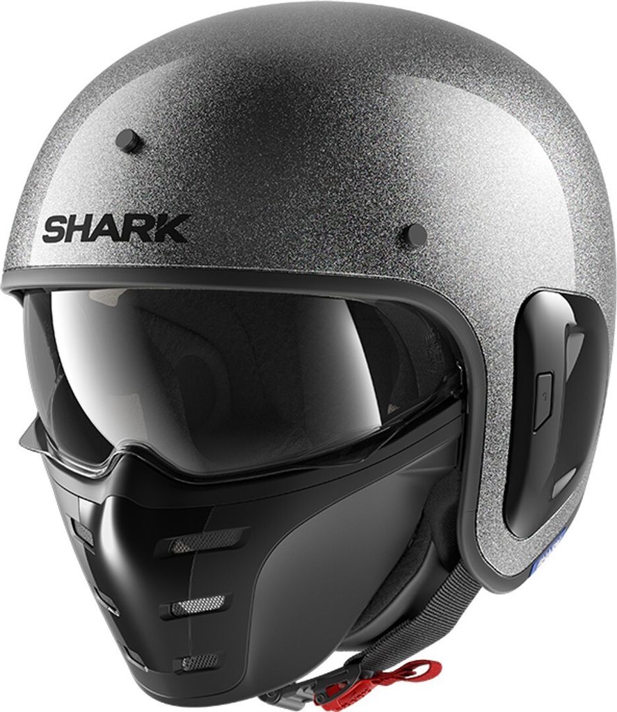 Shark S-Drak 2 Glitter Jethelm, silber, XS (53/54)