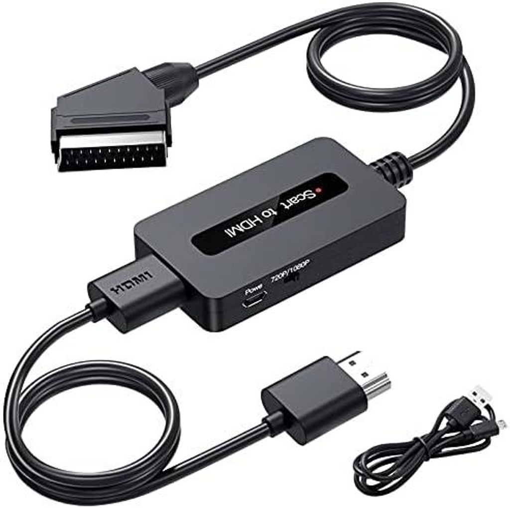 Scart auf HDMI Konverter, Scart zu HDMI Konverter für Sky/DVD/STB zur Anzeige auf HDTV