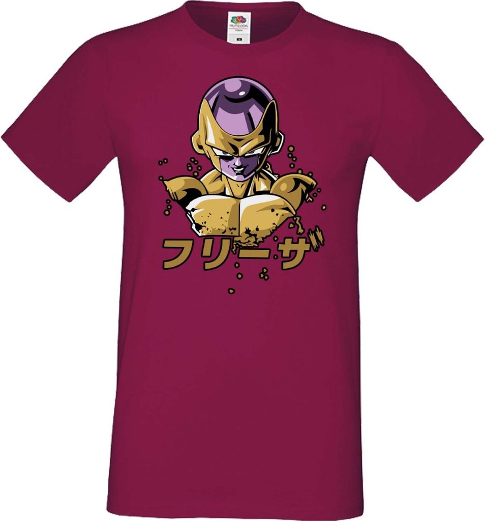 Herren T-Shirt Anime Manga Dragon Anime Manga Ball Z Frieza 01 Frieza Dbz, Man L / Burgundy