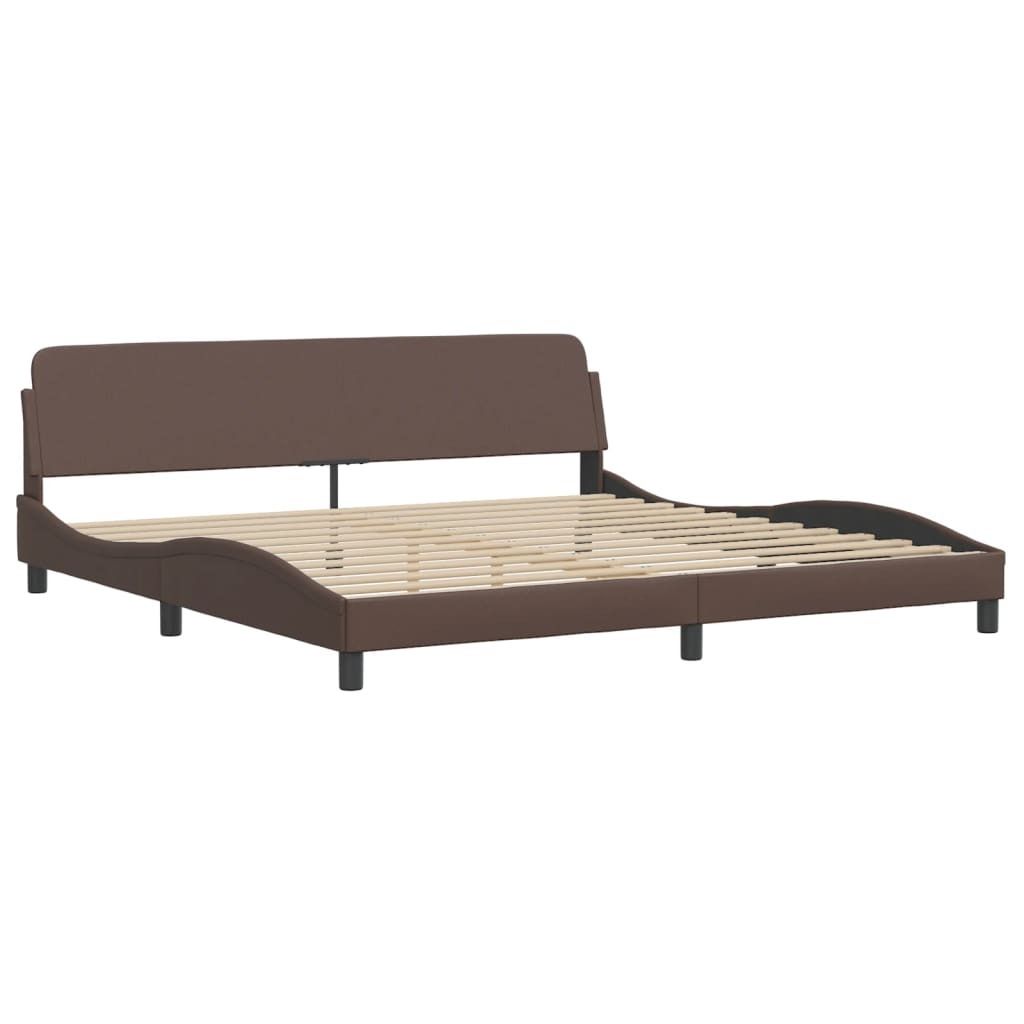 Bettgestell "Dover" Braun 200x200 cm Kunstleder