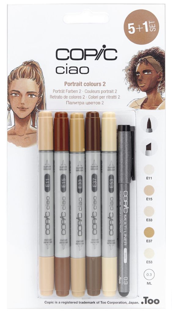 COPIC Marker ciao 5+1 Set "Portrait 2" Produktbild 