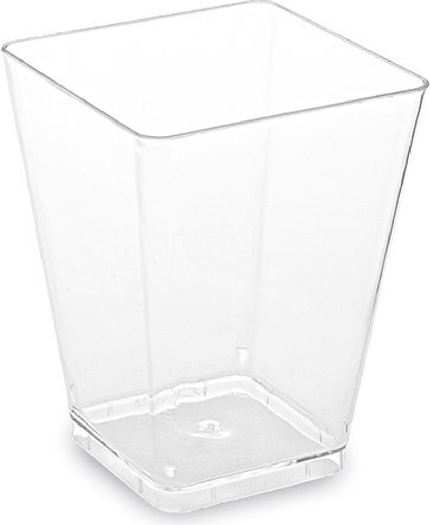 100x Fingerfood-Becher eckig klar 160 ml PS 5,8 x 5,8 x 7,6 Produktbild 