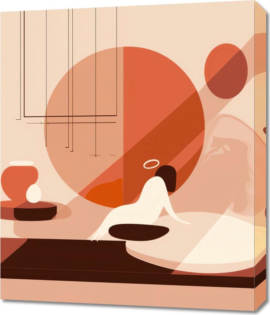 Bild 60x70cm Ruhe in der geometrischen Sonne