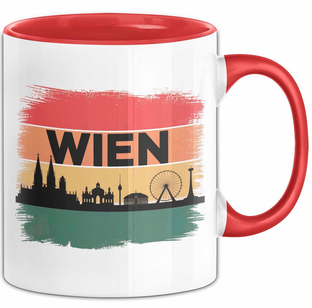 Österreich Wien Wienerisch Tasse Geschenk Lustige Geschenkidee Spruch (Rot)