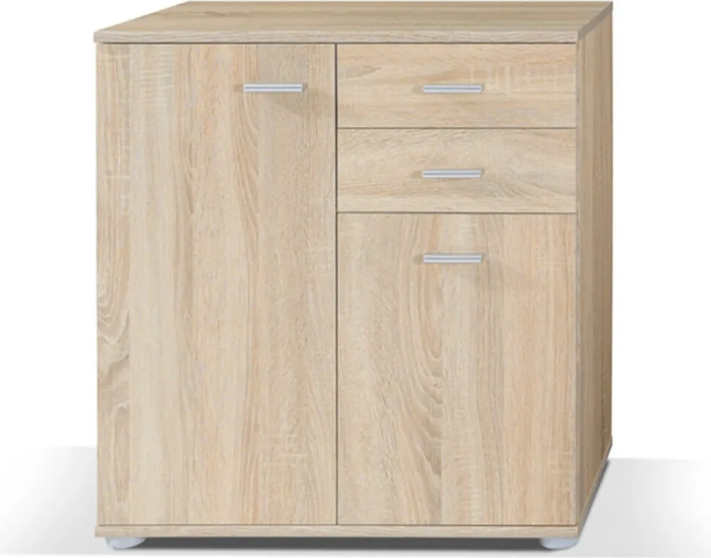 Buffet étroit MICHALA chêne sonoma : meuble compact bois robuste et élégant