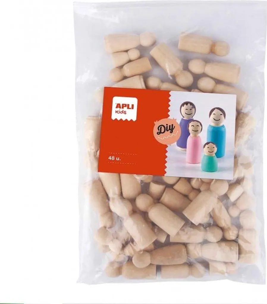 Activité Manuelle Enfant : Créer des Poupées en Bois APLI Kids 48 pcs