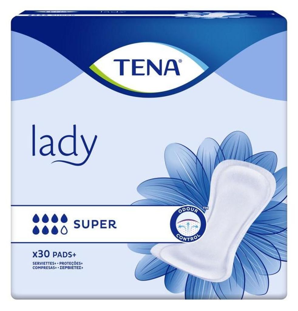 Denná vložky Tena Lady Super, 30 kusov - Anatomické Obrázok produktu 