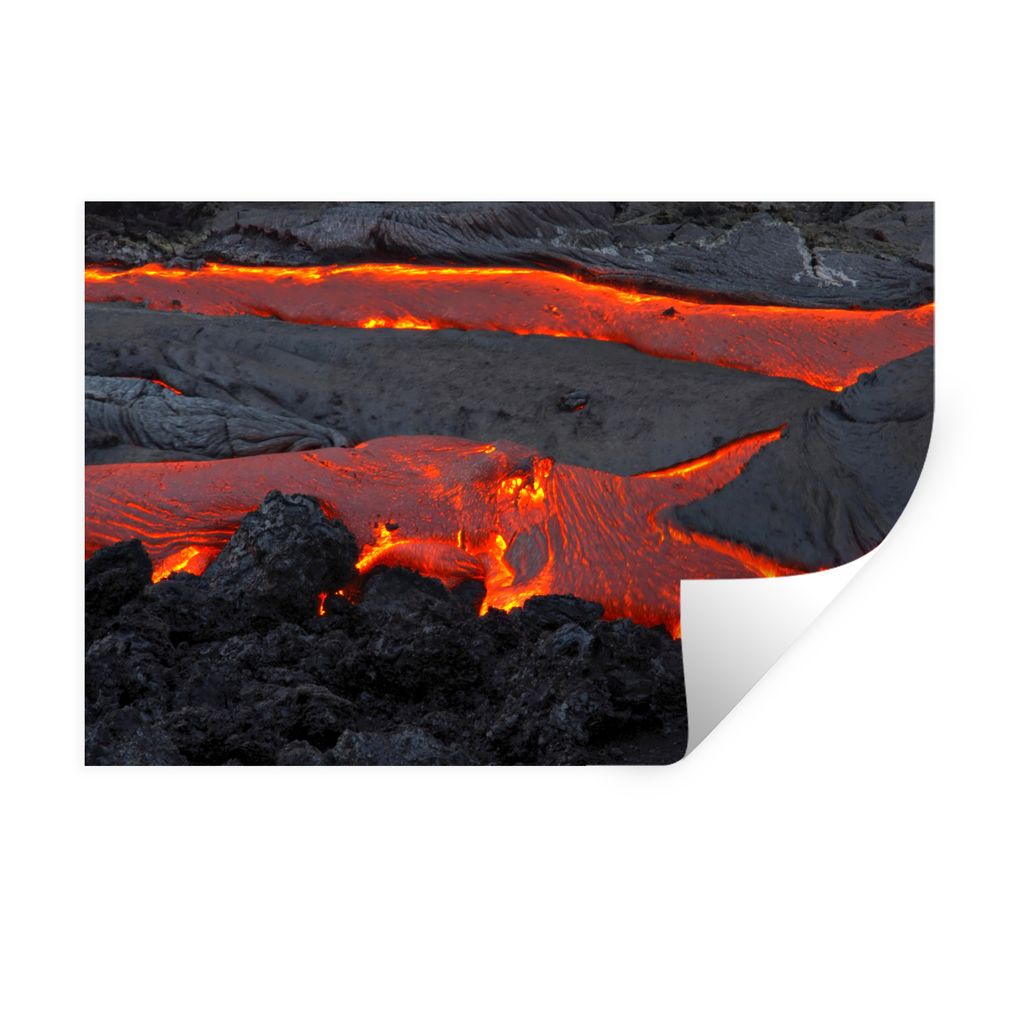 MuchoWow Wandtattoo Wandsticker Wandaufkleber Rote und heiße Lava 30x20 cm Selbstklebend und Repositionierbar - Wierderverwendbar - Selbstklebend