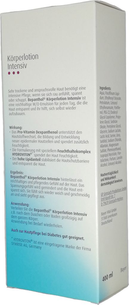 Intenzívne telové mlieko Bepanthol s dávkovačom, 400 ml Obrázok produktu 