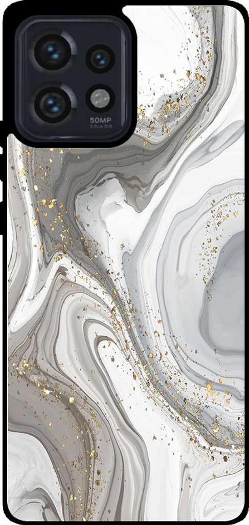Smartphonica Phone Case Fit für Motorola Edge 40 Pro / Plus 2023 mit Marmor-Druck - TPU zurück Abdeckung Fall Marmor-Design - Silber