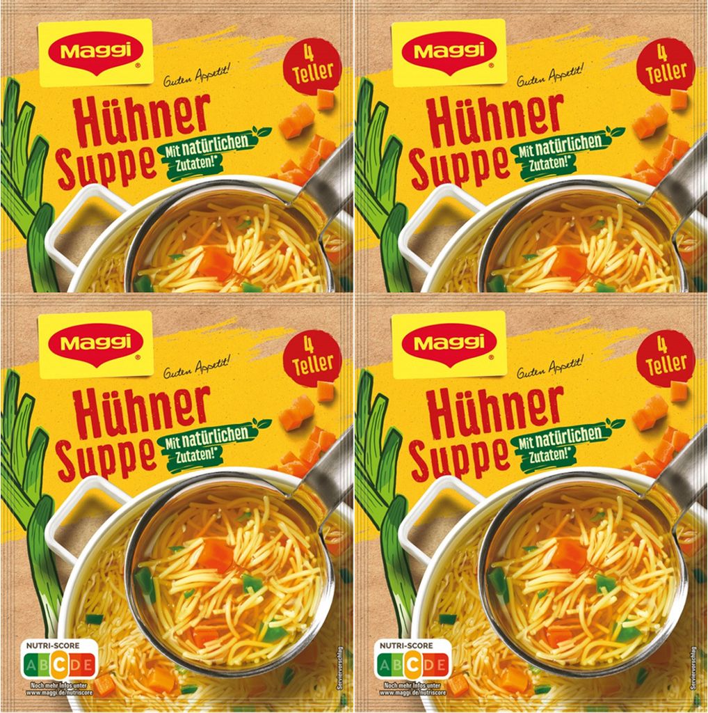 Maggi Guten Appetit Hühner Suppe mit natürlichen Zutaten 60g 4er Pack