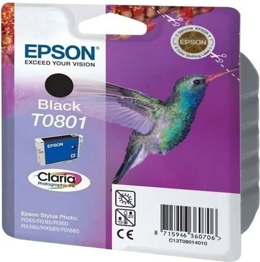 OFFERTA Epson T0801 Nero Originale | Cartuccia Colibrì Stylus Photo