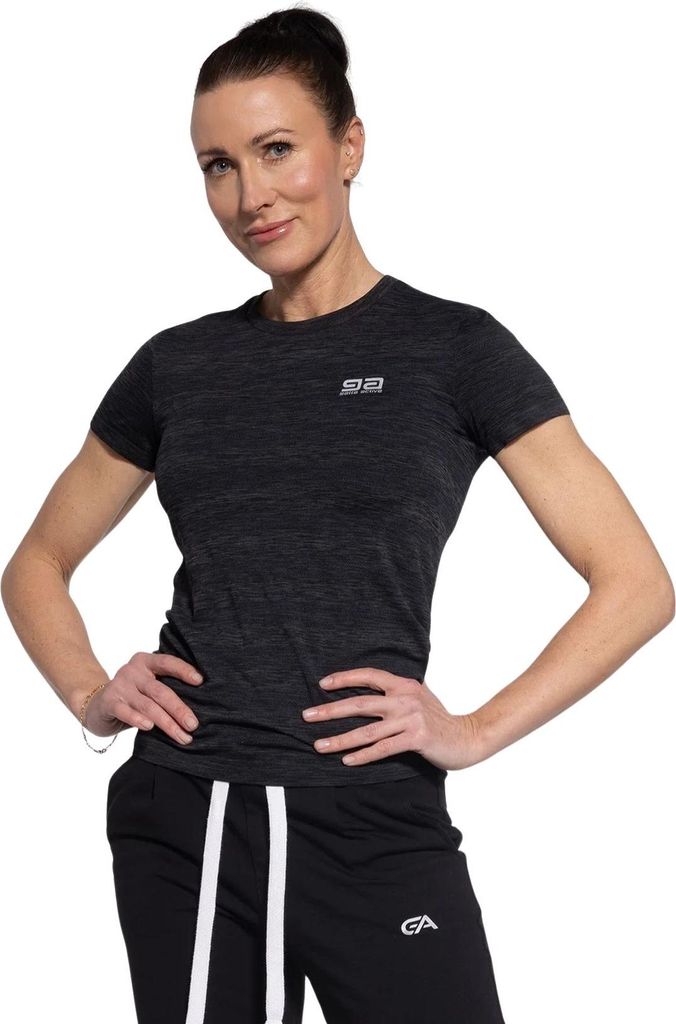 Gatta Active, Sport T Shirt Damen, Sportshirt Kurzarm Frauen, Zori, Graphit, L