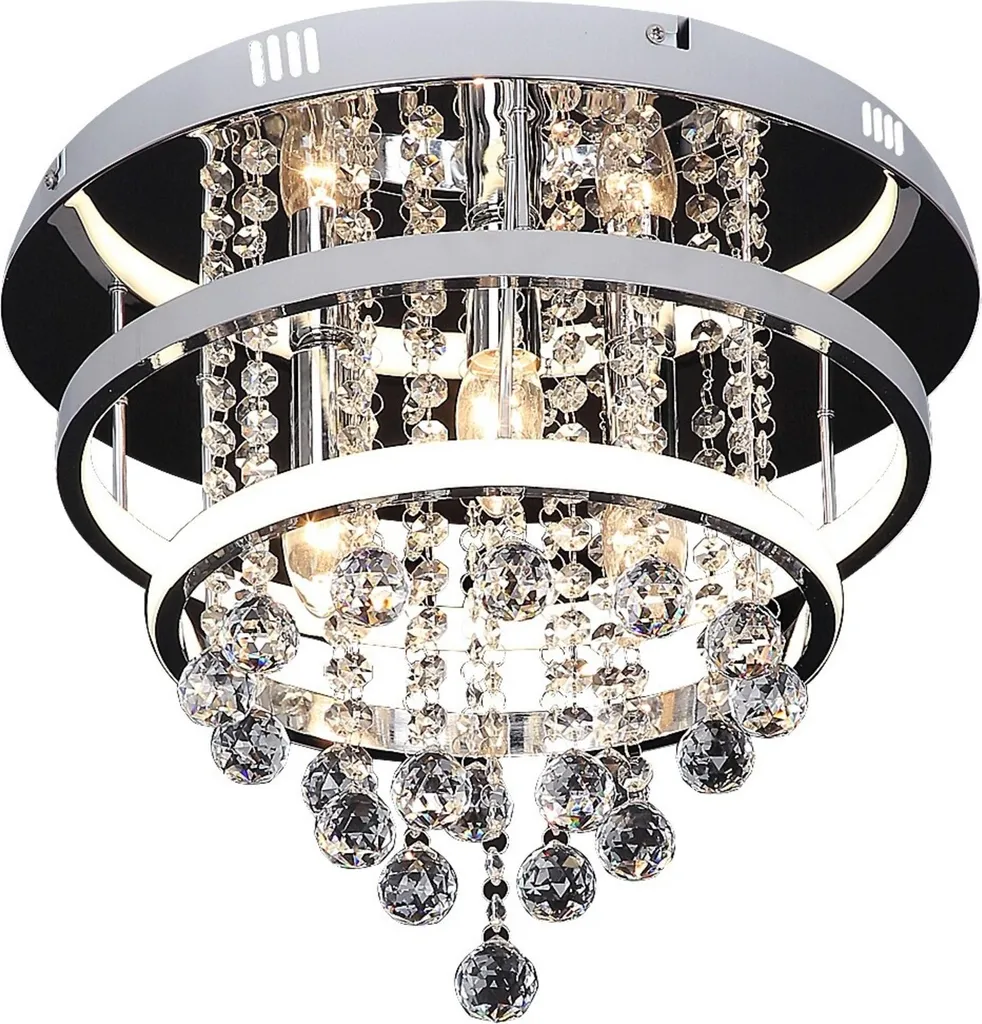 Plafonnier Dimmable Blanc Argenté 2030 lm Rabalux Pallas pour Intérieur