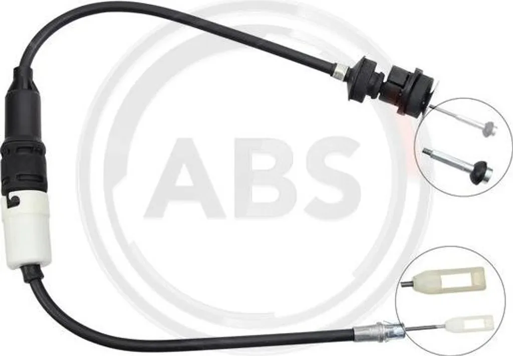 Câble d'embrayage robuste A.B.S. K28080 compatible 106, Acier et PVC