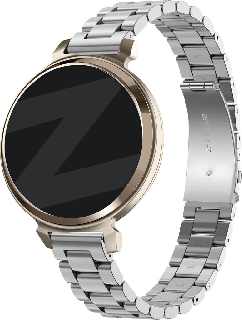 Bandz Steel Gliederarmband 'Classic' - Smartwatch-Armband 14mm passend für Garmin Lily 2 (nur zweite Version) - inklusive Verkürzungsset - Silbern