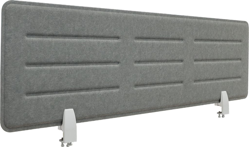 SVITA Schreibtisch Sichtschutz Trennwand 118x34cm (BxH) Büro Office Akustikschutz Klemmbefestigung zum Aufstellen Grau