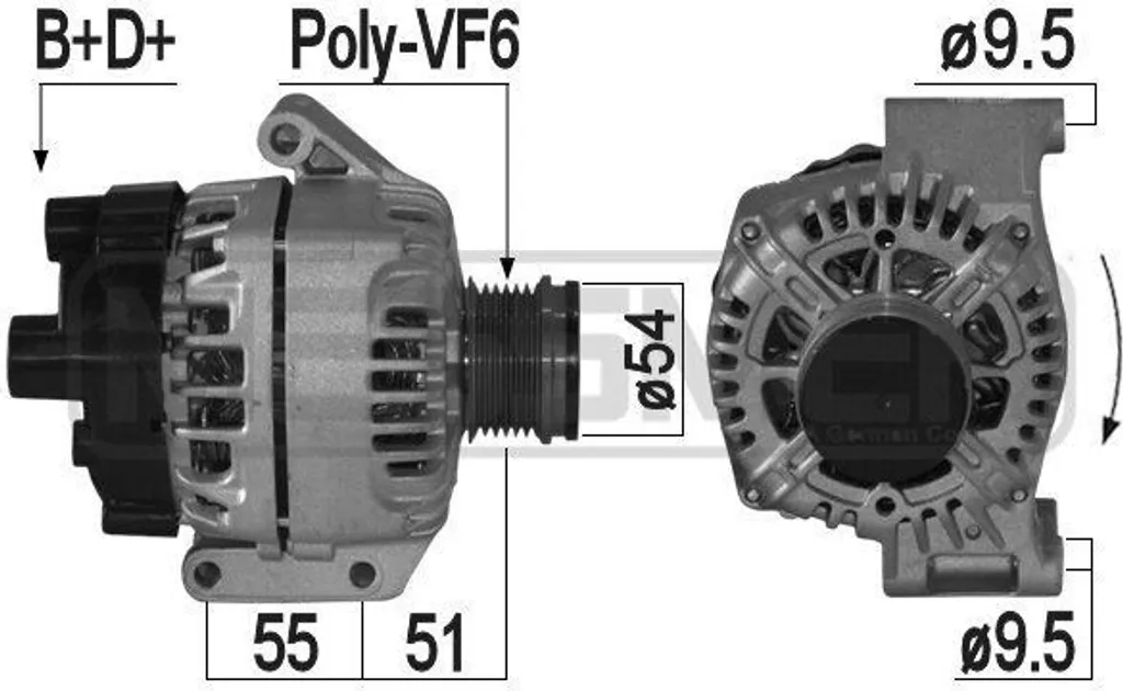 Alternateur de rechange 12V pour Fiat Doblo Qubo et Alfa Romeo Mito