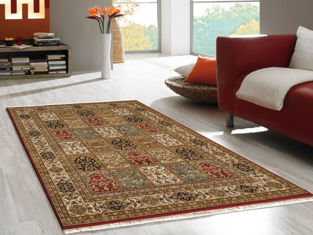 Teppich BACHTIARI | Farbe: Rot; Größe: 250 x 350 cm | strapazierfähig und leicht zu reinigen | Wohnzimmer | Schlafzimmer