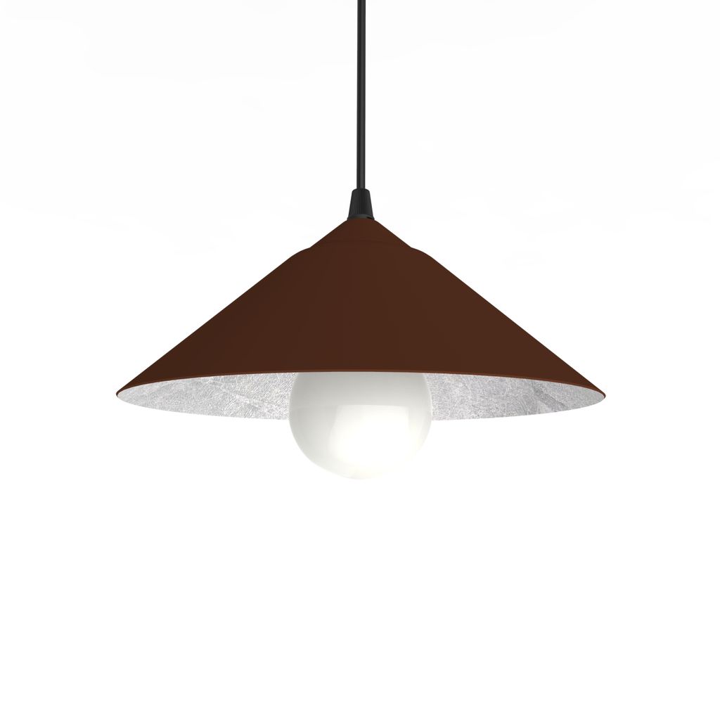 Pendelleuchte Chapeau aus Metall und Blattmetall, Ø 25 cm oder 40 cm, mit Kegeldiffusoren