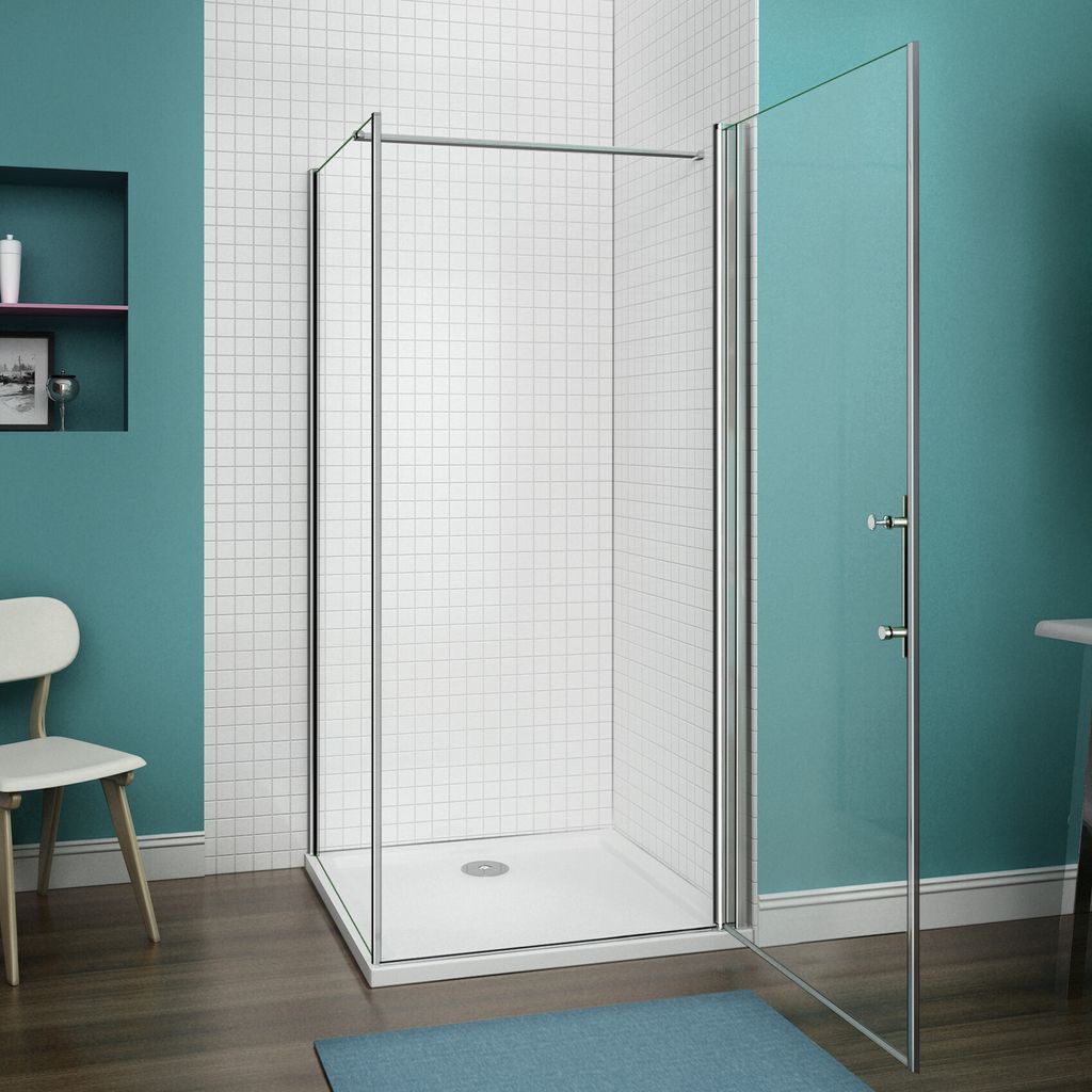 70-100cm H:197cm Drehtür Eckeinstieg Nischtür Duschabtrennung Duschkabine NANO Dusche mit Duschwand(76-100cm)