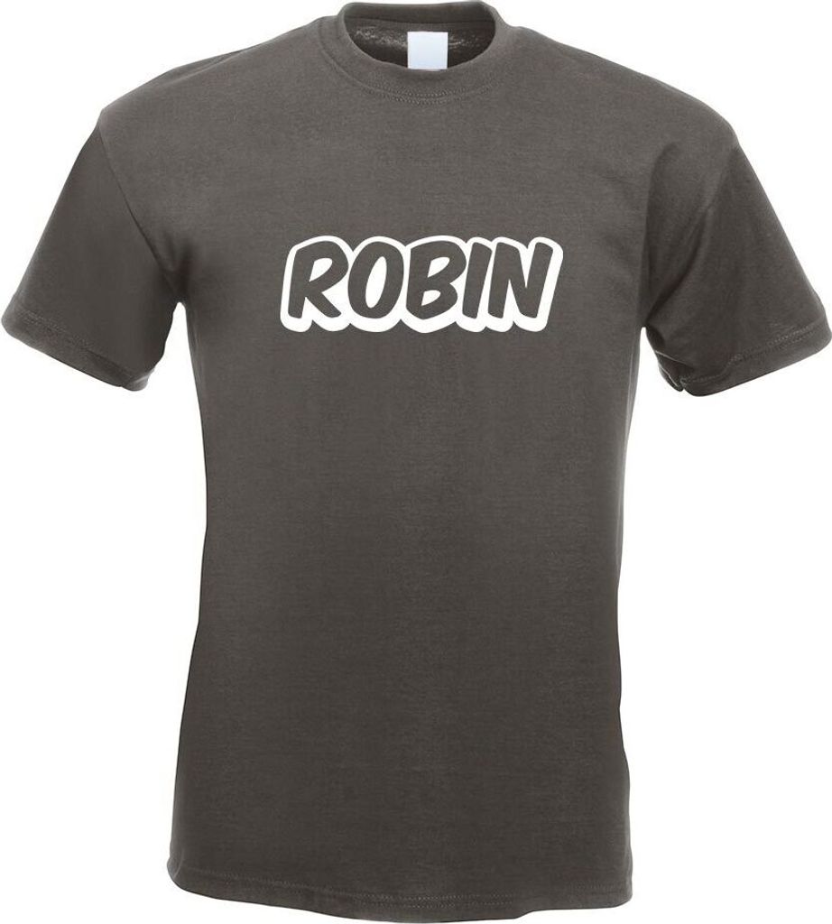 Kiwistar - T-Shirt - Graphit - Robin Vorname Jungen Motiv Bedruckt Funshirt Design Print - mit Motiv Bedruckt - Funshirt Design - Sport - Freizeit ...