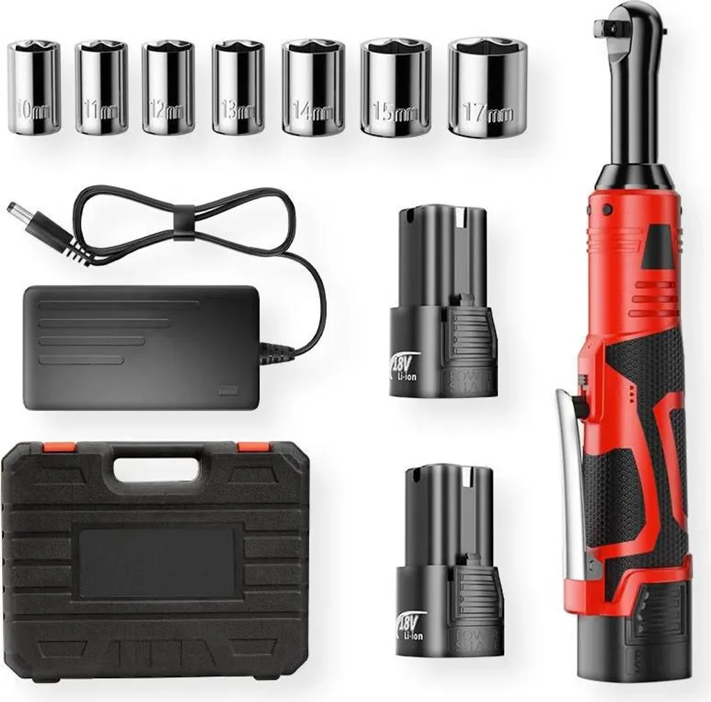 Cricchetto Elettrico Oro 3/8" 90 Gradi - Kit Completo 2 Batterie