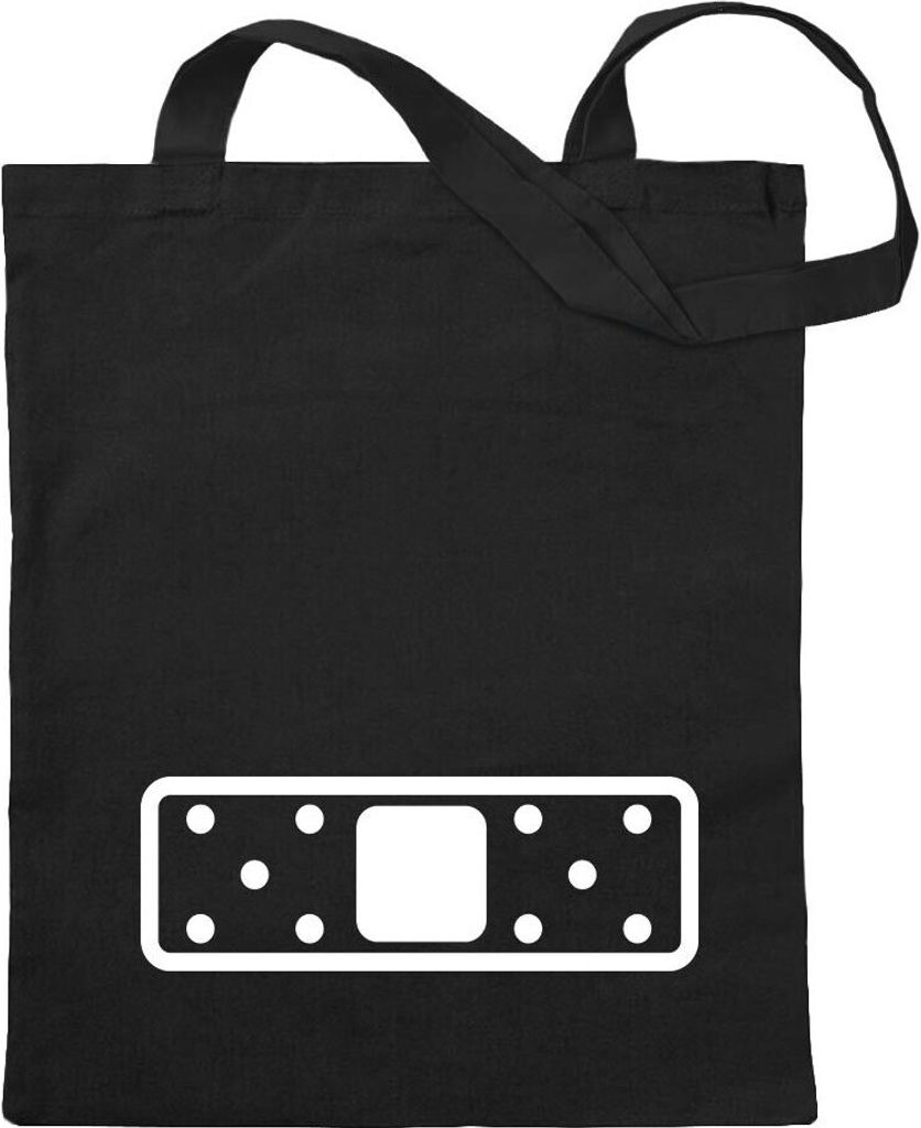 Kiwistar - Baumwolltasche - schwarz - JDM Pflaster Motiv 1 - Tragetasche Stoffbeutel Umhängetasche langer Henkel