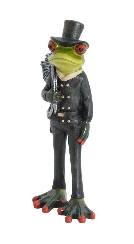 Frosch Schornsteinfeger Lurch Deko Tier Figur Skulptur König Laubfrosch Gecko