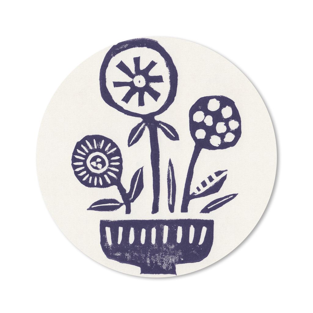 MuchoWow Mauspad Mousepad Blumen - Pflanzen - Vase - Abstrakt 50x50 cm - Mousepads - Maus Mat - Pad - Mausunterlage - Vinyl