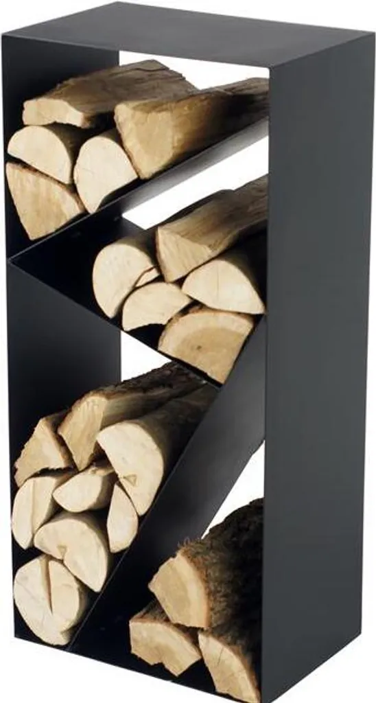 Range-bûches intérieur design vertical 80 cm pour bois de cheminée