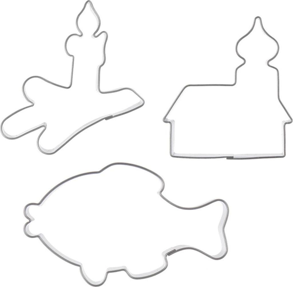 Ausstechformen-Set aus Edelstahl, 3 festliche Formen