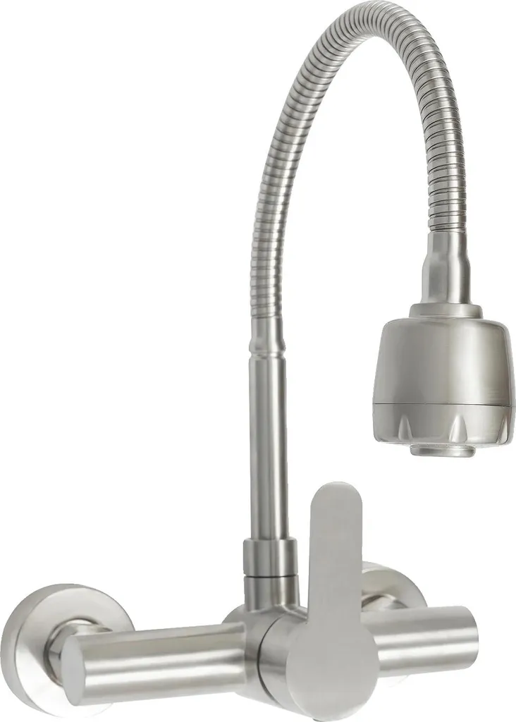 Robinet double jet argenté orientable à 360° pour un lavage efficace