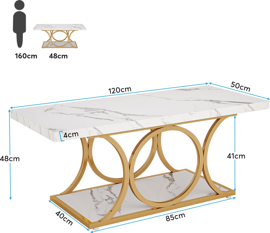 Tribesigns Obdĺžnikový konferenčný stolík, 120 cm, moderné Obrázok produktu 7
