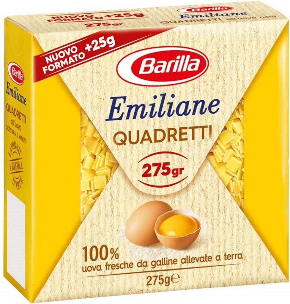 Barilla Emiliane quadretti all'uovo n. 115 Nudeln mit ei 275g