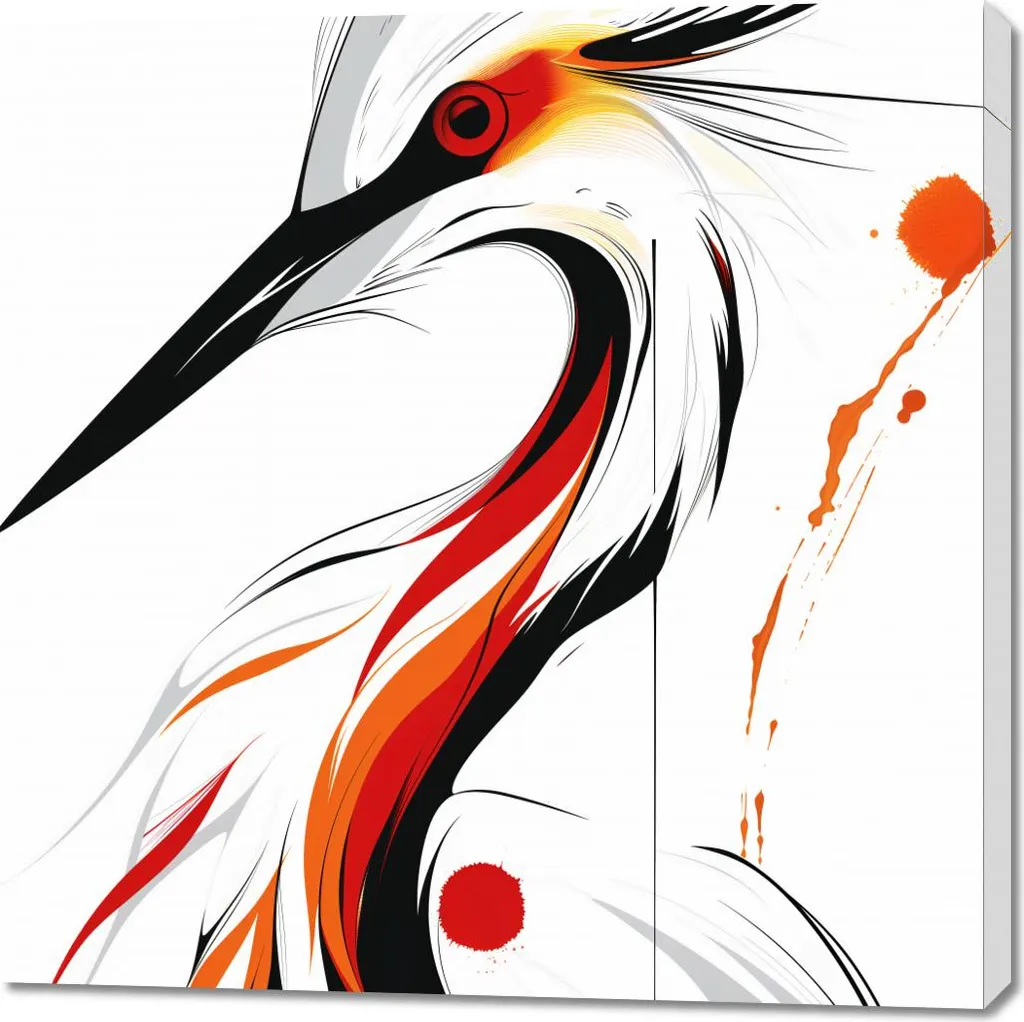 Quadro 100x100 cm Cicogna - Tela Canvas Moderna Alta Qualità per Casa