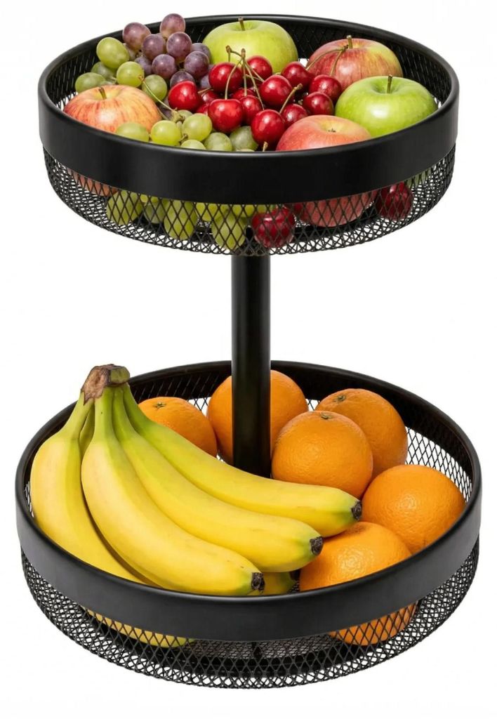 Panier à fruits à deux niveaux - Support pour panier à Image du produit 