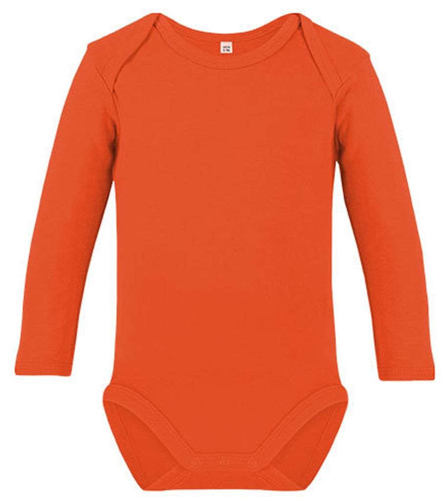 Link Kids Wear - "Bailey 02" Bodysuit für Baby, Baumwolle aus biologischem Anbau, Langärmlig LT5435 (62) (Orange)