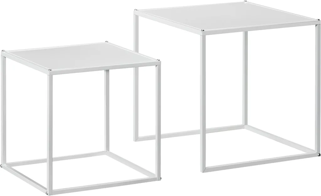 Set 2 Tavolini Nidificanti Fortuna Lai Bianco | Design Minimalista