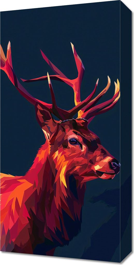 Bild 30x60cm Hirsch in Geometrie