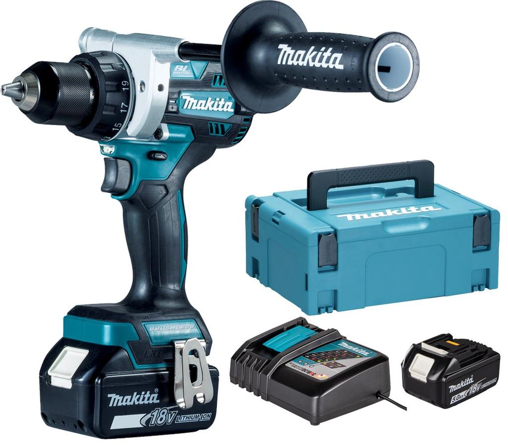 Perceuse-visseuse 18V + 2 batteries 5Ah + chargeur rapide + Image du produit 