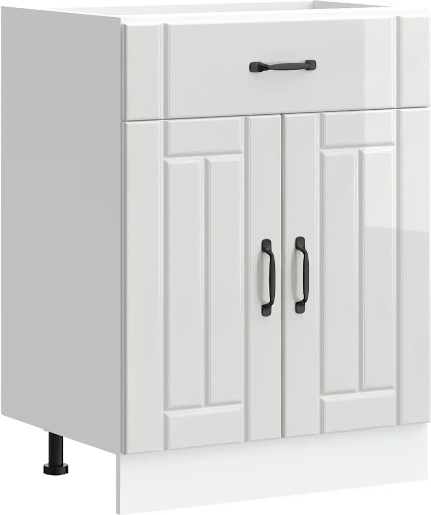 Base Cucina Lucca Bianco Lucido vidaXL - Mobile Sottolavello Componibile