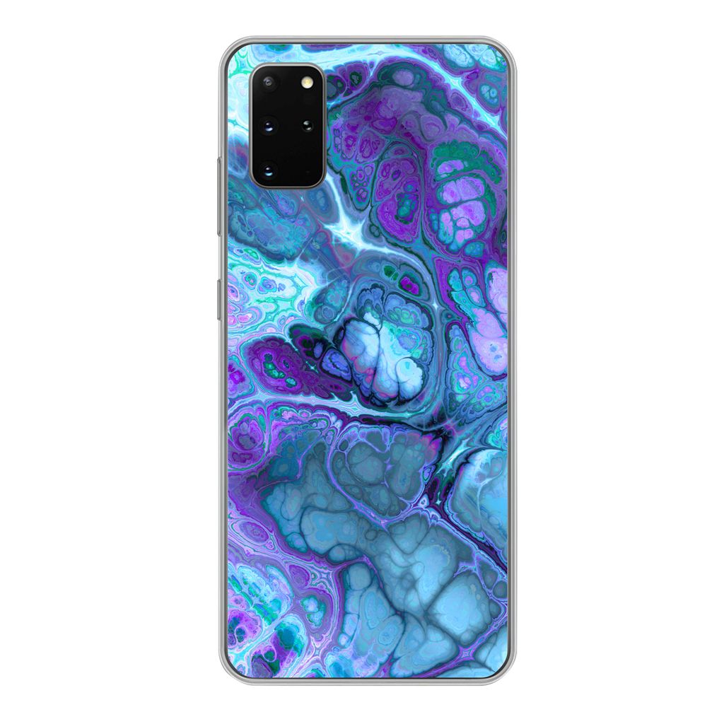 MuchoWow Handyhülle Schutzhülle Hülle für Samsung Galaxy S20 Plus Kunst - Golf - Blau - Psychedelisch Silikon Softcase Handy Hülle - Hartschale