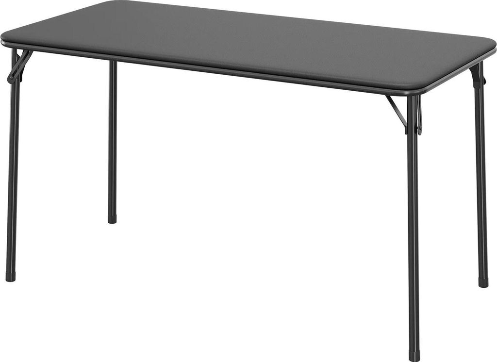 Tragbarer Tisch - Klappbarer rechteckiger Outdoortisch - Stabiler Metallrahmen - Tischplatte mit Kunstleder - Für Camping und Esszimmer - Beige