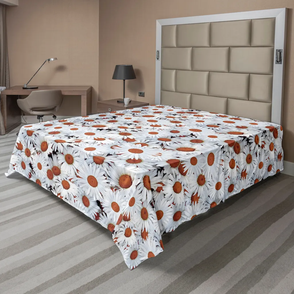 Linge de lit : Drap housse 260x228 cm décoratif à fleurs de printemps
