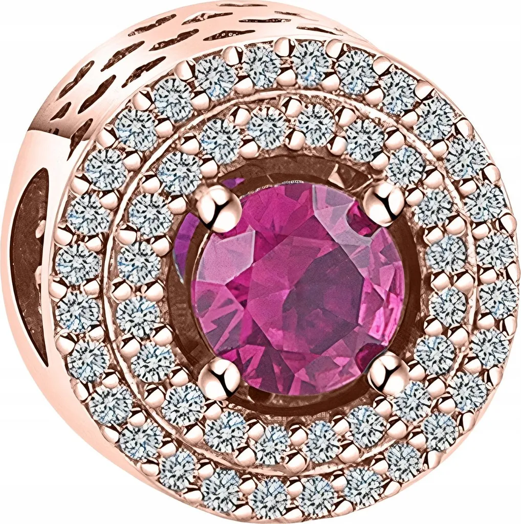 Charm Zirconi Rossi Argento 925 Placcato Oro - Specifiche Tecniche Oro