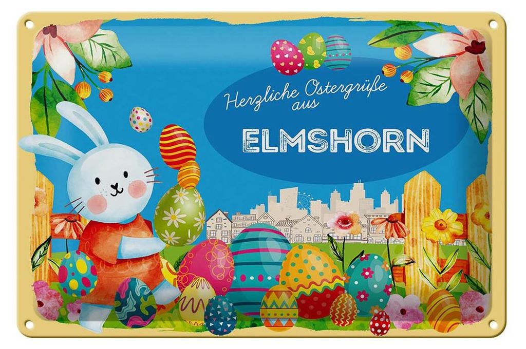 Blechschild Ostern Ostergrüße 30x20cm ELMSHORN