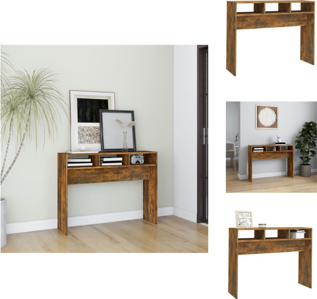 vidaXL Konsolentisch Räuchereiche 105x30x80 cm Holzwerkstoff - Beistelltische