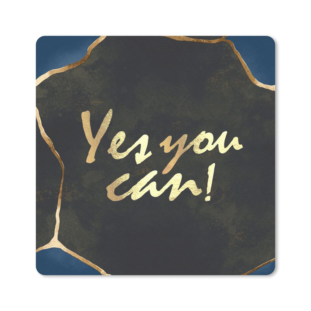 MuchoWow Mauspad Mousepad Zitate - Motivation - Gold - Braun 30x30 cm - Mousepads - Maus Mat - Pad - Mausunterlage - Gaming