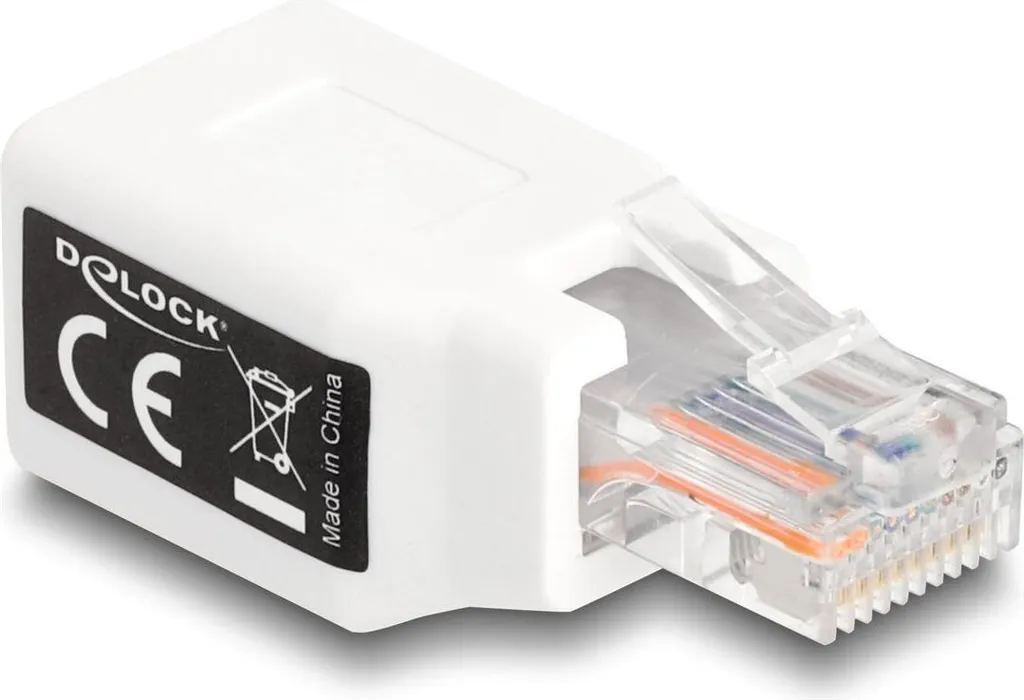 Adaptateur RJ50 Delock Mâle vers Femelle Blanc - Connecteur 10 Broches